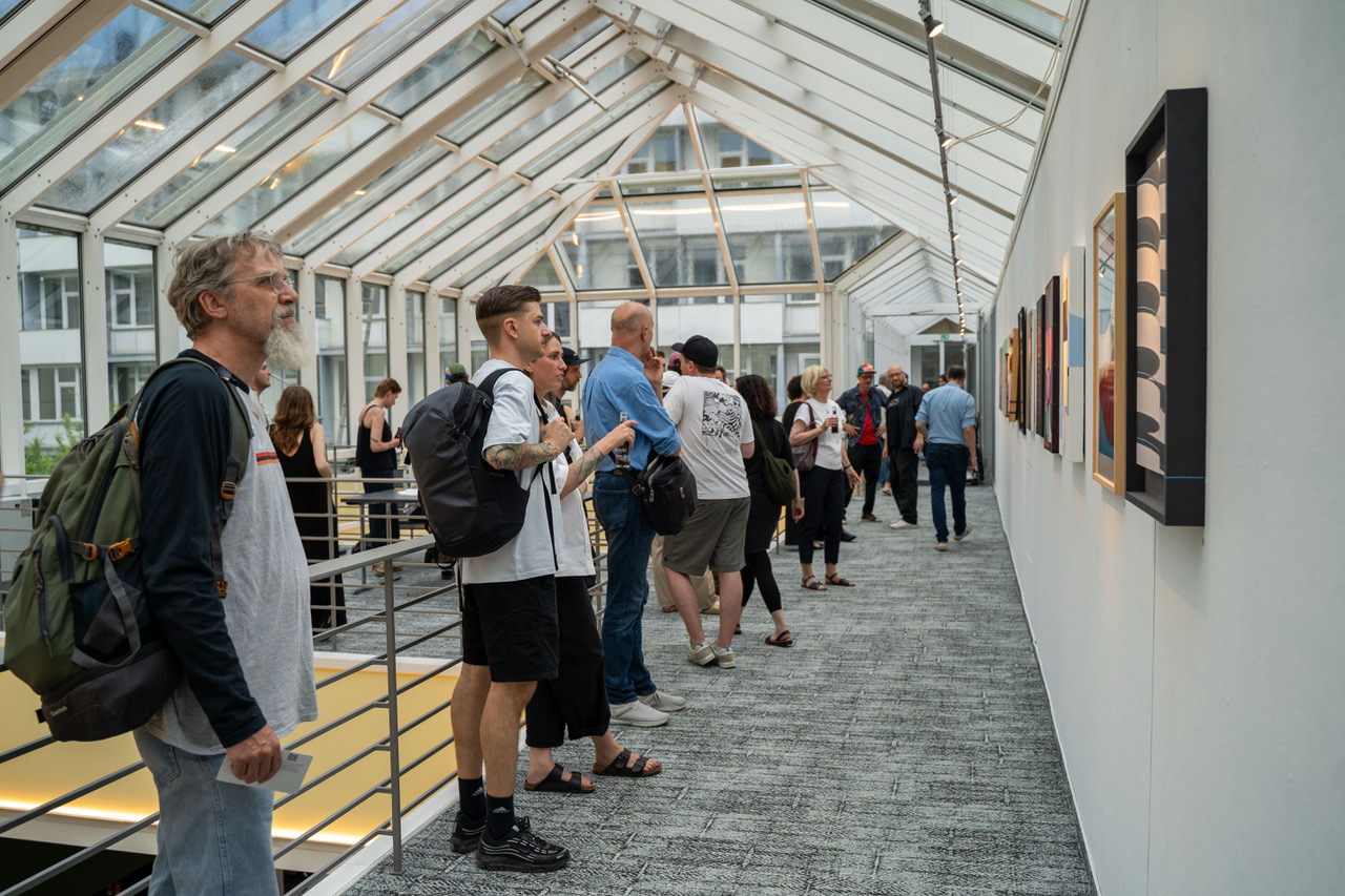 Photo of the vernissage at FKKB with visitors